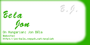bela jon business card